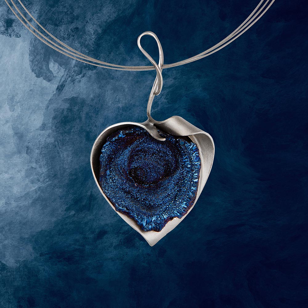 sterling silver, druzy agate unique pendant